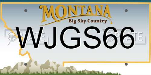 WJGS66 Montana License Plate