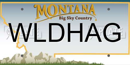 WLDHAG Montana License Plate
