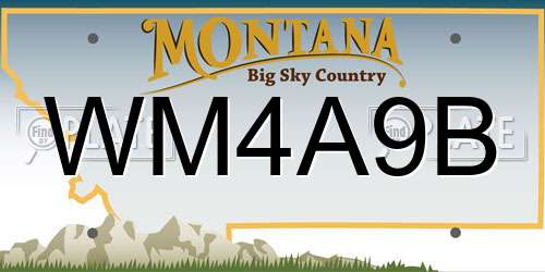 WM4A9B Montana License Plate