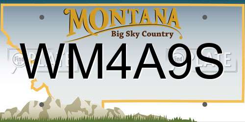 WM4A9S Montana License Plate