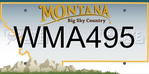WMA495 Montana License Plate