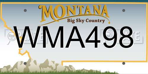 WMA498 Montana License Plate
