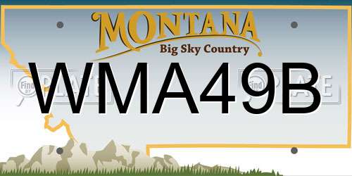 WMA49B Montana License Plate