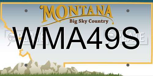 WMA49S Montana License Plate