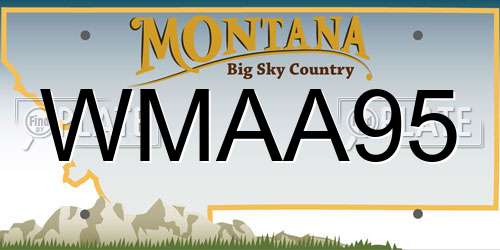 WMAA95 Montana License Plate