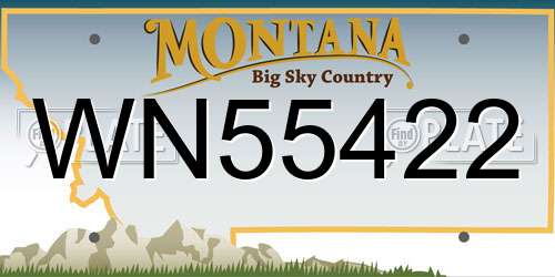 WN55422 Montana License Plate