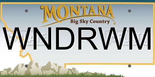 WNDRWM Montana License Plate