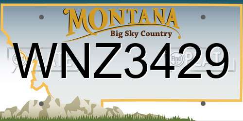WNZ3429 Montana License Plate