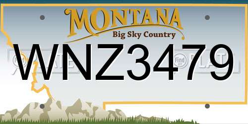 WNZ3479 Montana License Plate