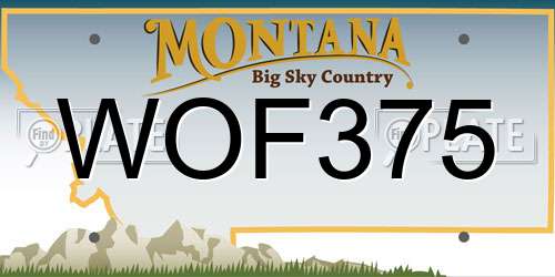 WOF375 Montana License Plate