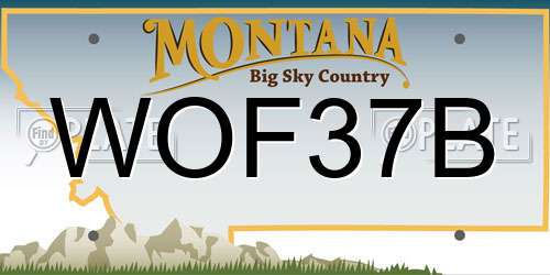WOF37B Montana License Plate