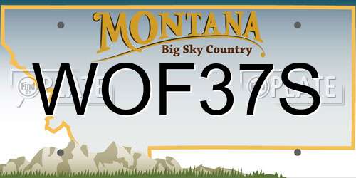 WOF37S Montana License Plate