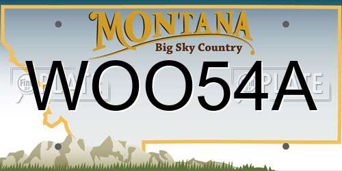 WOO54A Montana License Plate