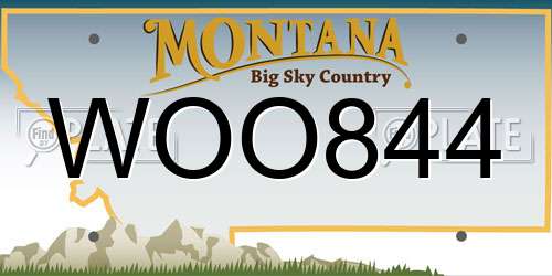 WOO844 Montana License Plate