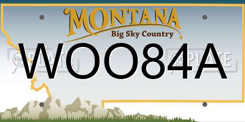 WOO84A Montana License Plate