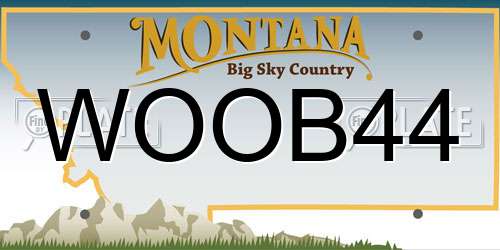 WOOB44 Montana License Plate
