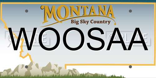 WOOSAA Montana License Plate