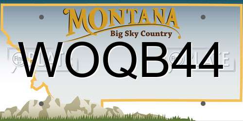 WOQB44 Montana License Plate