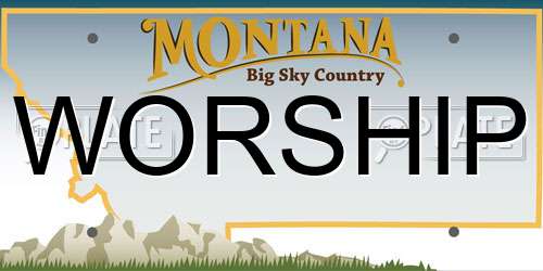 WORSHIP Montana License Plate