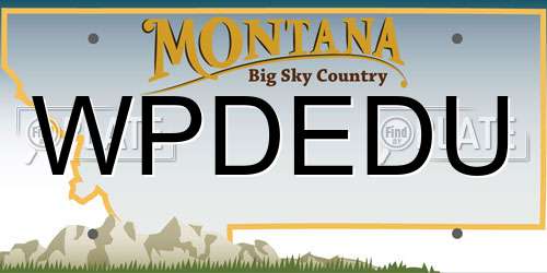 WPDEDU Montana License Plate