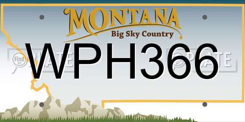 WPH366 Montana License Plate