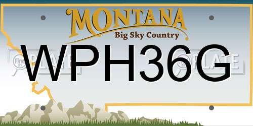 WPH36G Montana License Plate