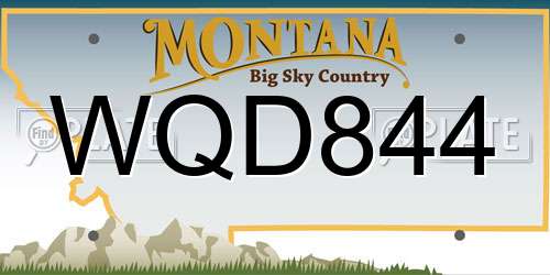 WQD844 Montana License Plate