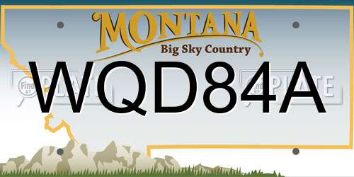 WQD84A Montana License Plate