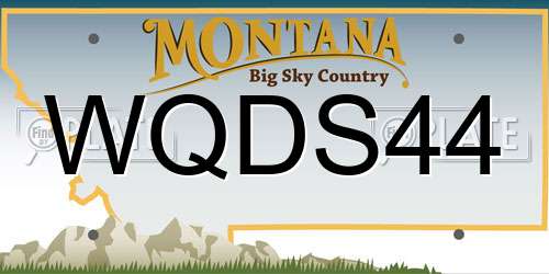 WQDS44 Montana License Plate