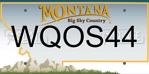 WQOS44 Montana License Plate