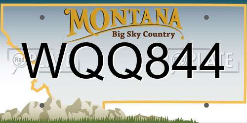 WQQ844 Montana License Plate