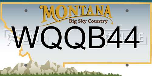 WQQB44 Montana License Plate