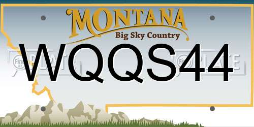 WQQS44 Montana License Plate