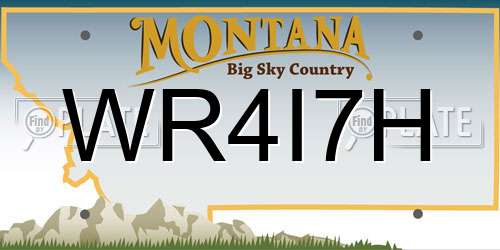 WR4I7H Montana License Plate