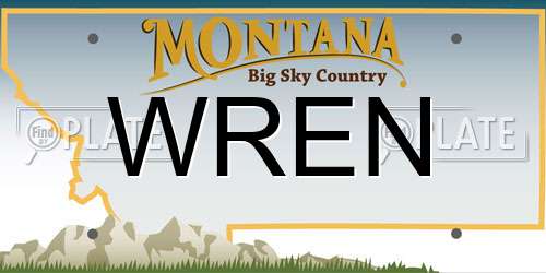 WREN Montana License Plate