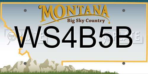 WS4B5B Montana License Plate
