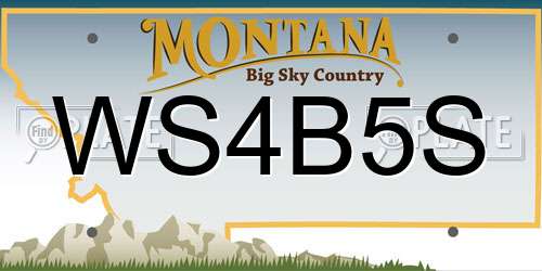 WS4B5S Montana License Plate