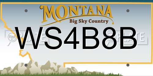 WS4B8B Montana License Plate