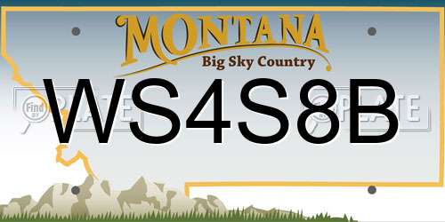 WS4S8B Montana License Plate