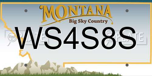 WS4S8S Montana License Plate