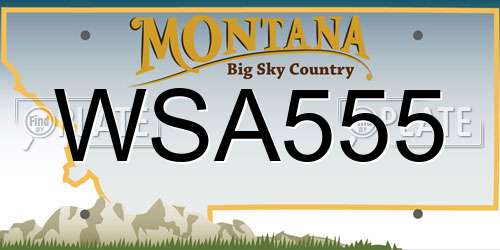 WSA555 Montana License Plate