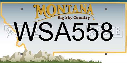 WSA558 Montana License Plate