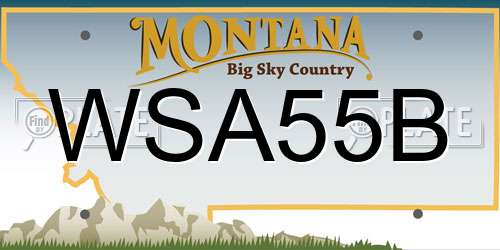 WSA55B Montana License Plate