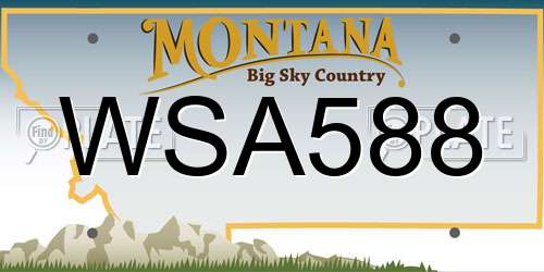 WSA588 Montana License Plate