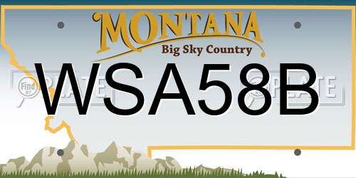 WSA58B Montana License Plate