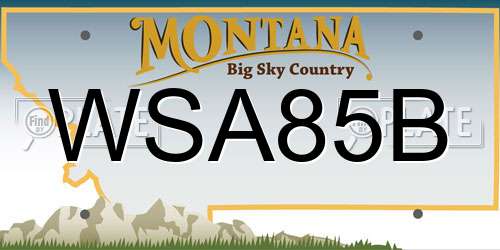 WSA85B Montana License Plate