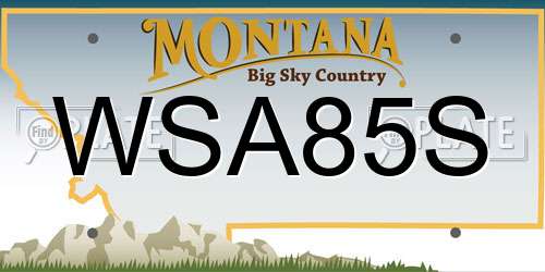 WSA85S Montana License Plate