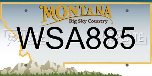 WSA885 Montana License Plate