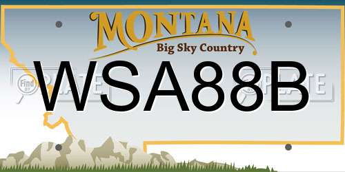 WSA88B Montana License Plate