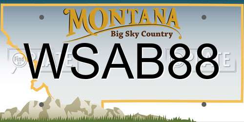 WSAB88 Montana License Plate
